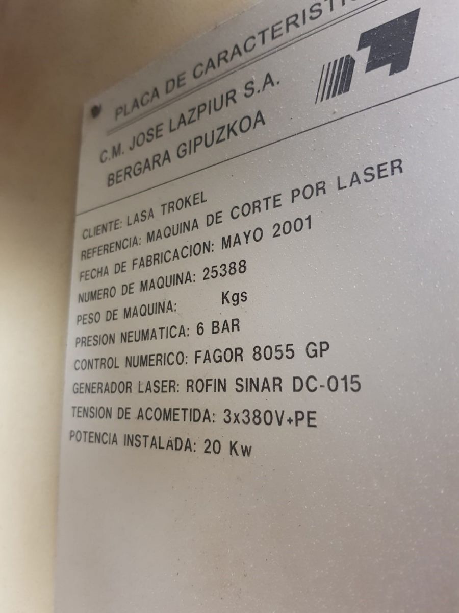 caladora laser combo con rofin dc020